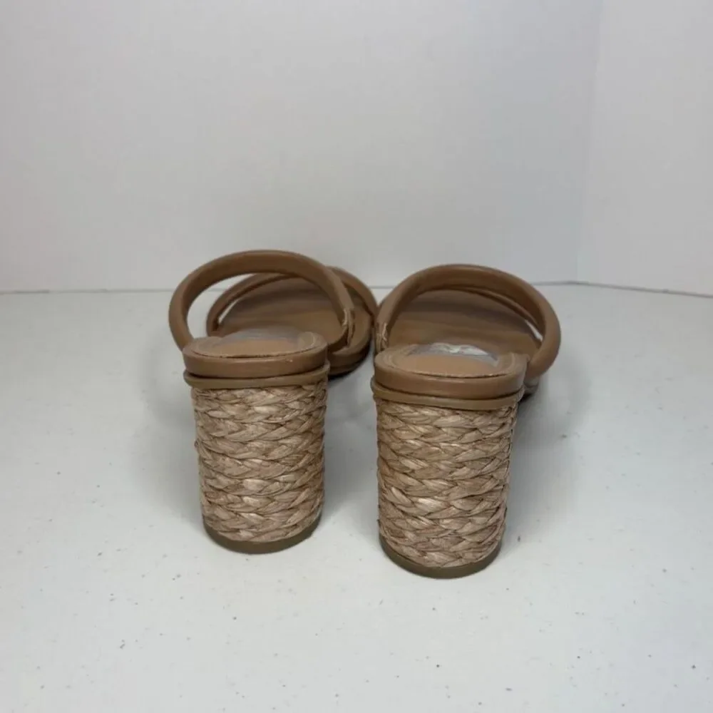 Dolce Vita Merrick Tan Vegan Leather Block Heel Platforms Womens Espadrille - Picture 8 of 9